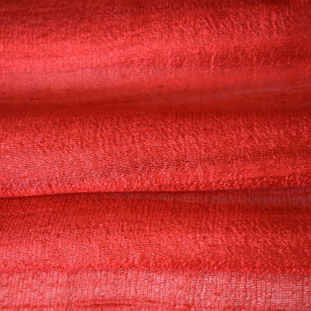Esarfa-Sal din Matase Naturala Dupioni Raw Silk - Rosu Scarlat -> Cod:Dupion44 - esarfa sal din matase naturala dupioni raw silk