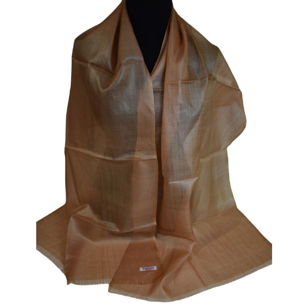 Esarfa-Sal din Matase Naturala Tussar Silk -> Heritage Shades of Mocca Nude (Cod: Tussar4) - esarfa matase tussar silk