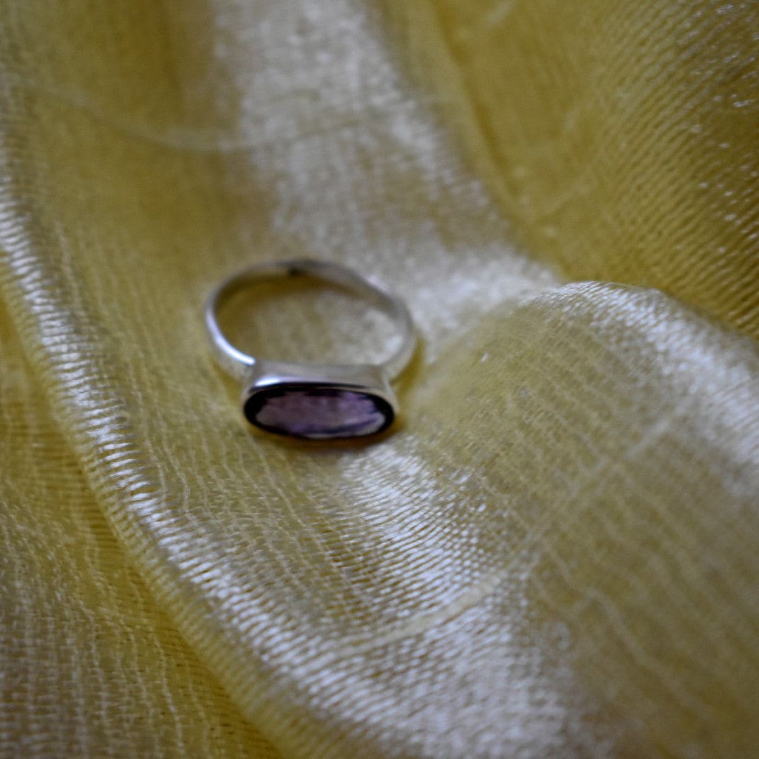 Inel din Argint cu Piatra Semipretioasa Naturala de Amethyst - Code: PureSilver23 (Marime: 9) - inel argint