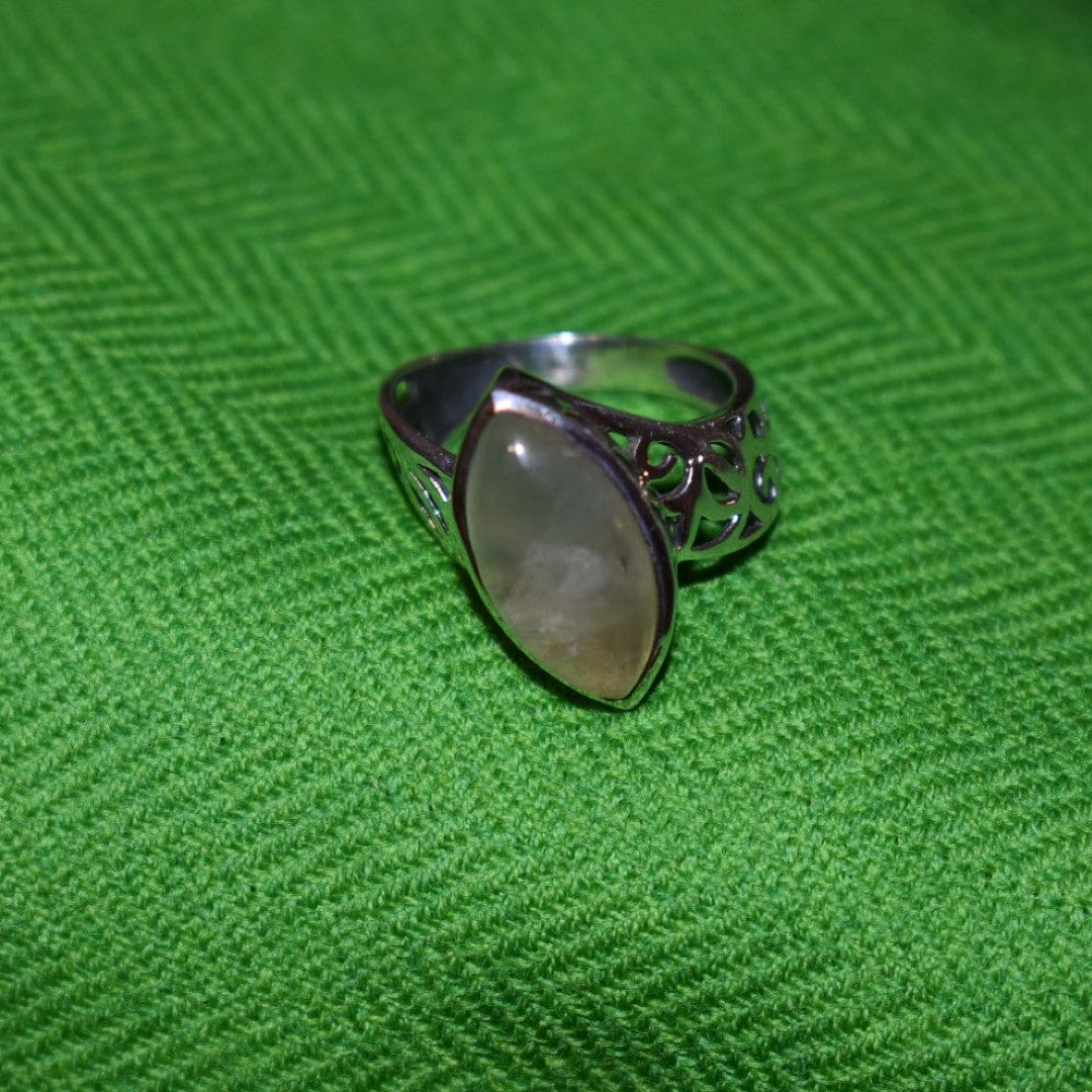 Inel din Argint cu Piatra semipretioasa Naturala de Prehnite (Marime: 8) - inel argint