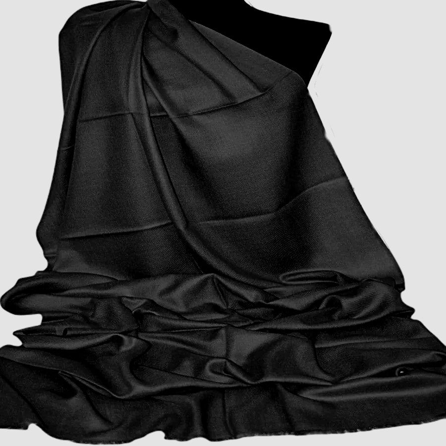 NOU! Sal Premium Unisex confectionat din Lana Cashmere -Negru intens - CASHNEW11