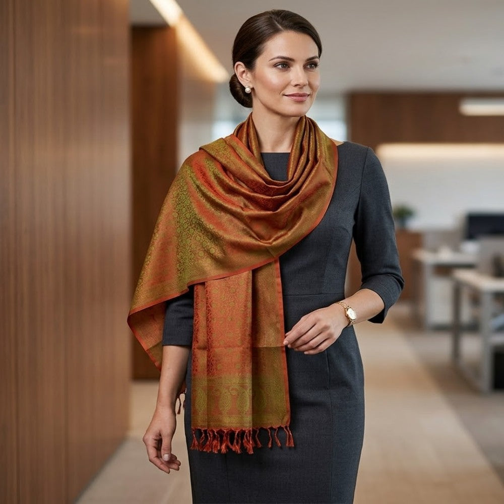 Eșarfă Premium din Mătase Naturală – Tesută Manual-> Cod: HANDMADE6