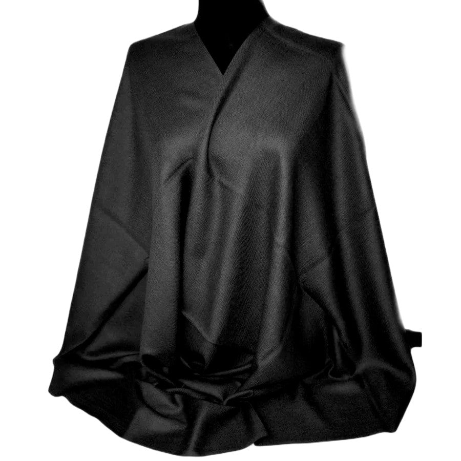 NOU! Sal Premium Unisex confectionat din Lana Cashmere -Negru intens - CASHNEW11