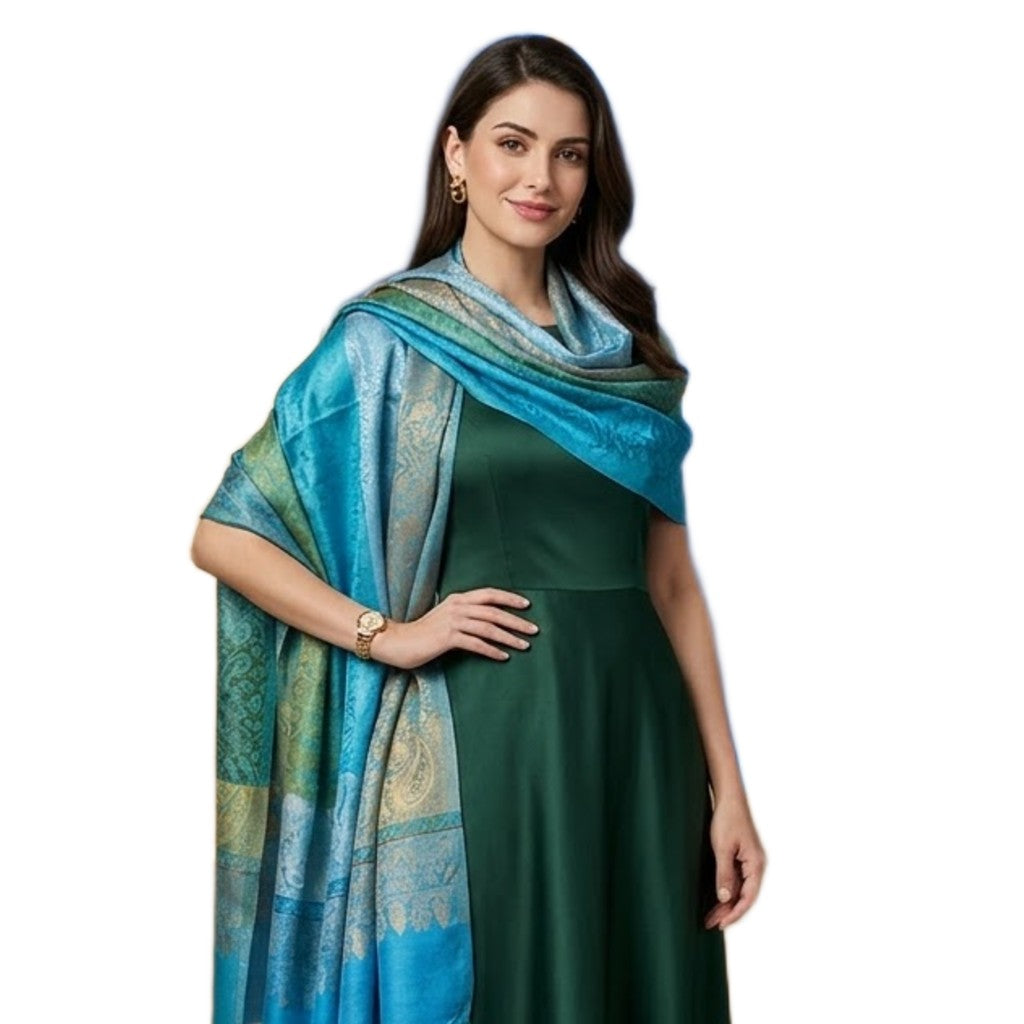 Sal Premium Jamawar din 100% Matase Naturala - Elegant si rafinat . Cod: NewJamawar7