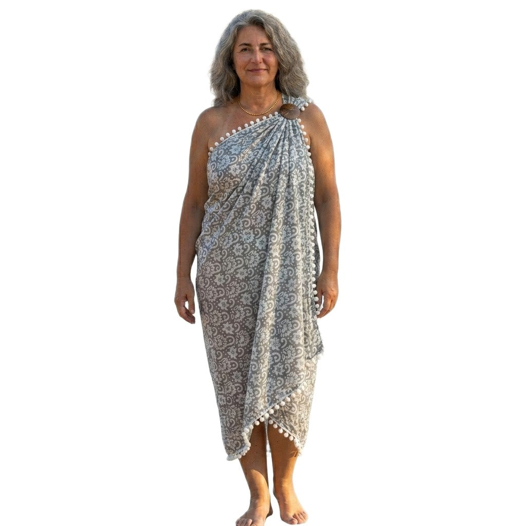 Pareo/ Sarong/ Esarfa de Plaja - 100% Bumbac cu Block printing -> Cod: Mulmul Cotton6