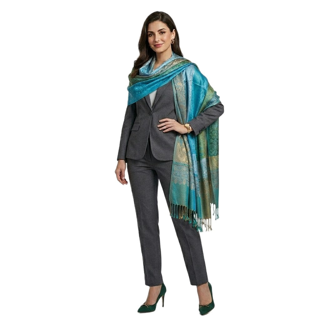 Sal Premium Jamawar din 100% Matase Naturala - Elegant si rafinat . Cod: NewJamawar7