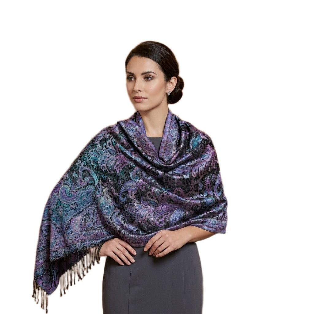 Șal Jamawar Premium din 100% Mătase Naturală – Heritage-> Cod: Jamawar26