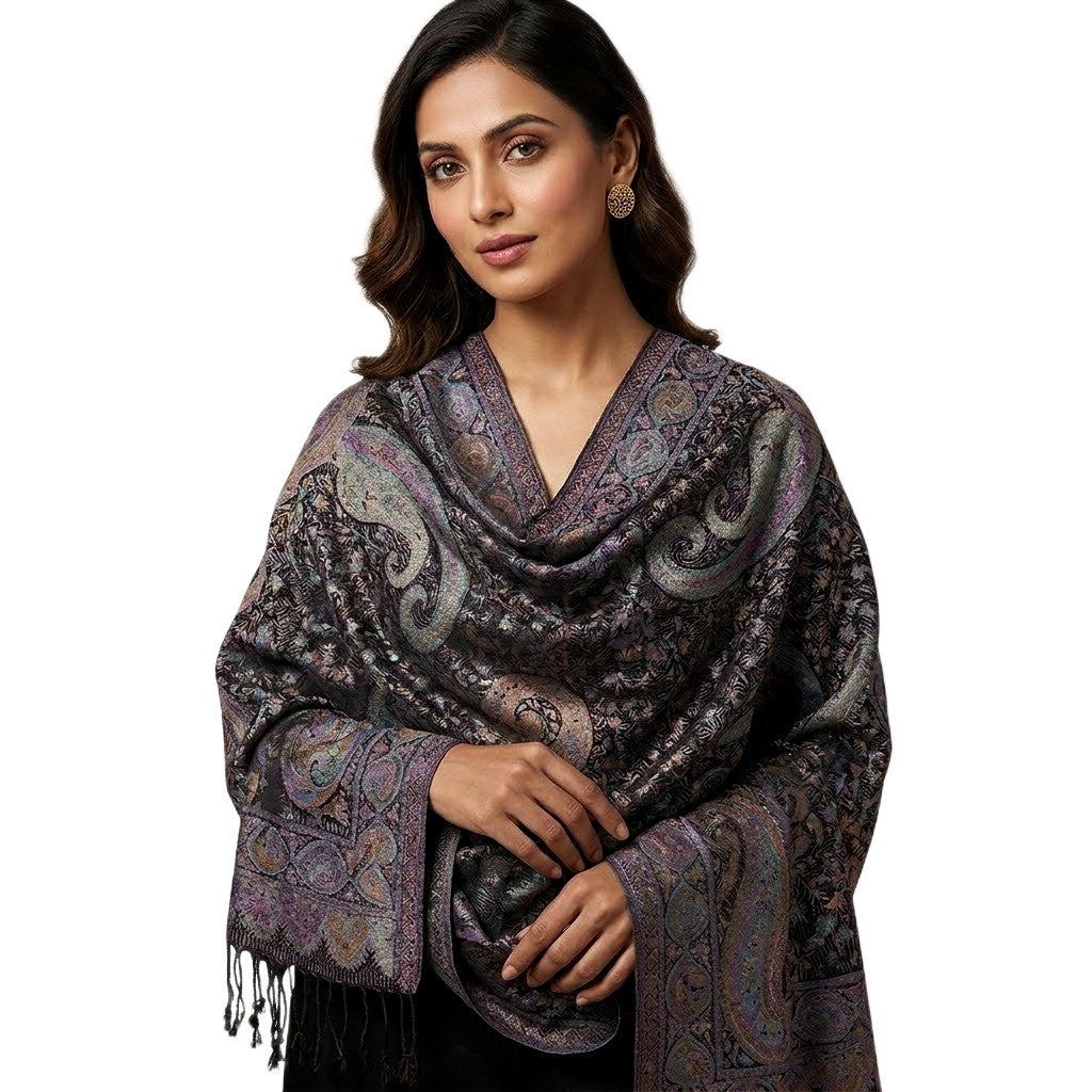 Sal Premium Jamawar din 100% Matase Naturala - Elegant si rafinat . Cod: NewJamawar8