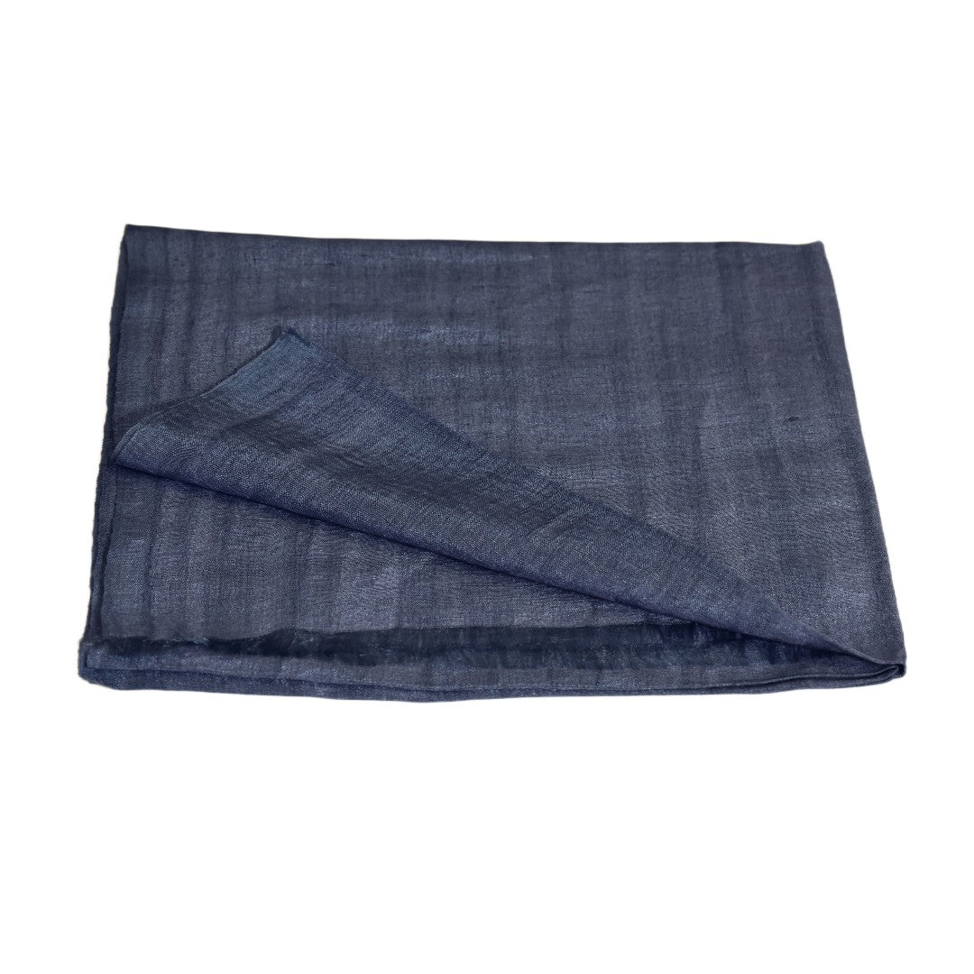 Eșarfă–Șal din Matase Naturala &In (LinenSilk) - Navy Bleumarin - Cod: LinenSilk1