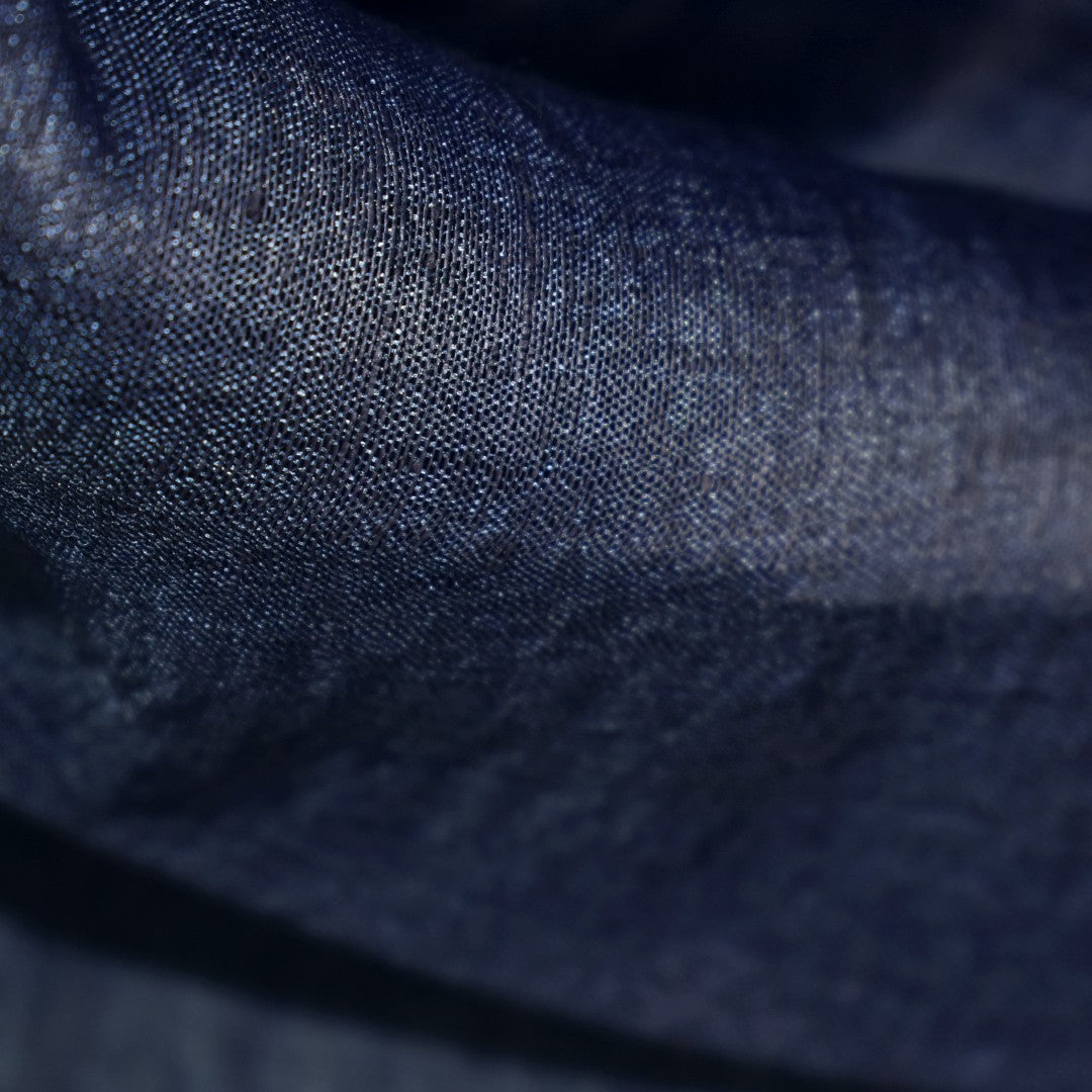 Eșarfă–Șal din Matase Naturala &In (LinenSilk) - Navy Bleumarin - Cod: LinenSilk1