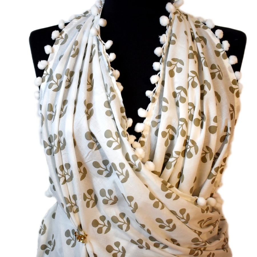 Pareo/ Sarong/ Esarfa de Plaja - 100% Bumbac cu Handblock printing -> Cod: Mulmul Cotton1