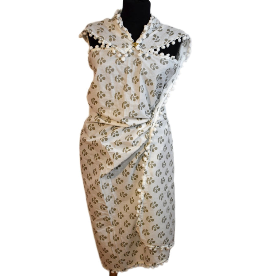 Pareo/ Sarong/ Esarfa de Plaja - 100% Bumbac cu Handblock printing -> Cod: Mulmul Cotton1