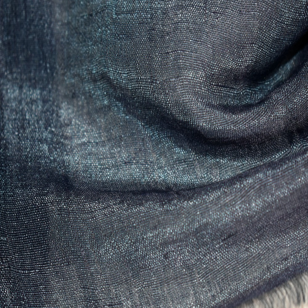 Eșarfă–Șal din Matase Naturala &In (LinenSilk) - Navy Bleumarin - Cod: LinenSilk1