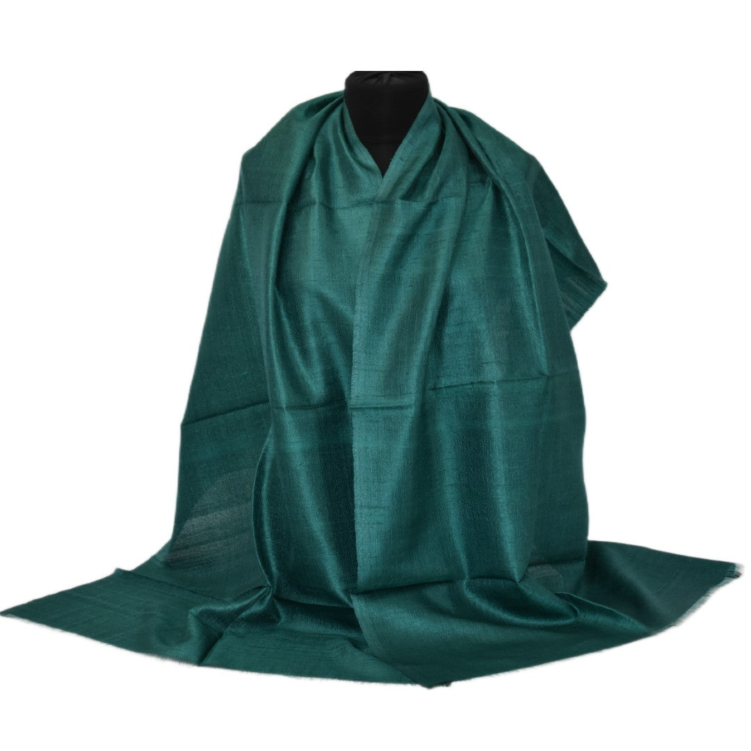Esarfa-Sal din Matase Naturala Dupioni Raw Silk - Verde -> Cod: DupionPureSilk1