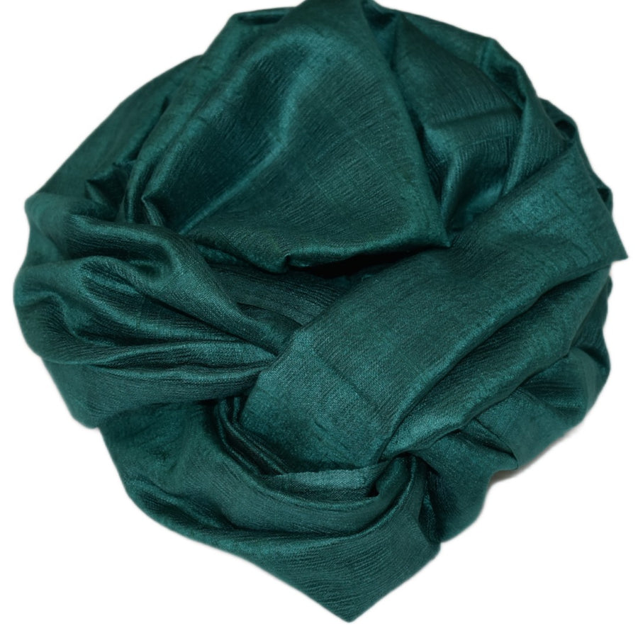 Esarfa-Sal din Matase Naturala Dupioni Raw Silk - Verde -> Cod: DupionPureSilk1
