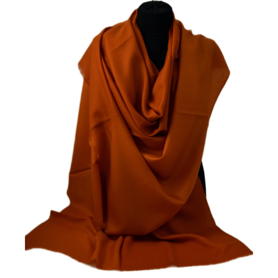 Esarfa Sal Casmir si Matase Naturala - Ombre 2 nuante  de Ruginiu -> Cod: CASMIRSILK15