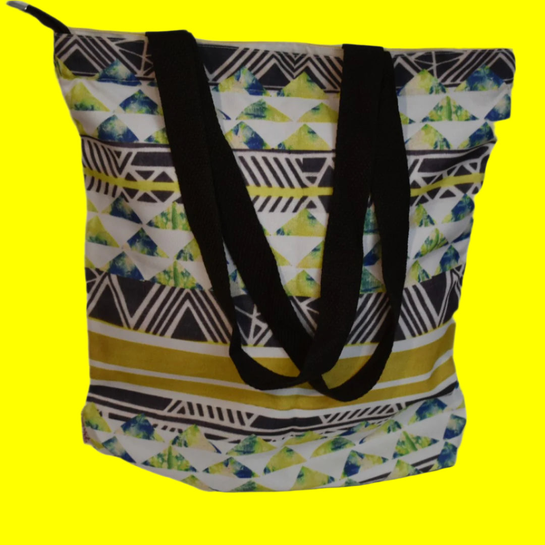 Geanta Tote din Canvas ceruit -Green Shades