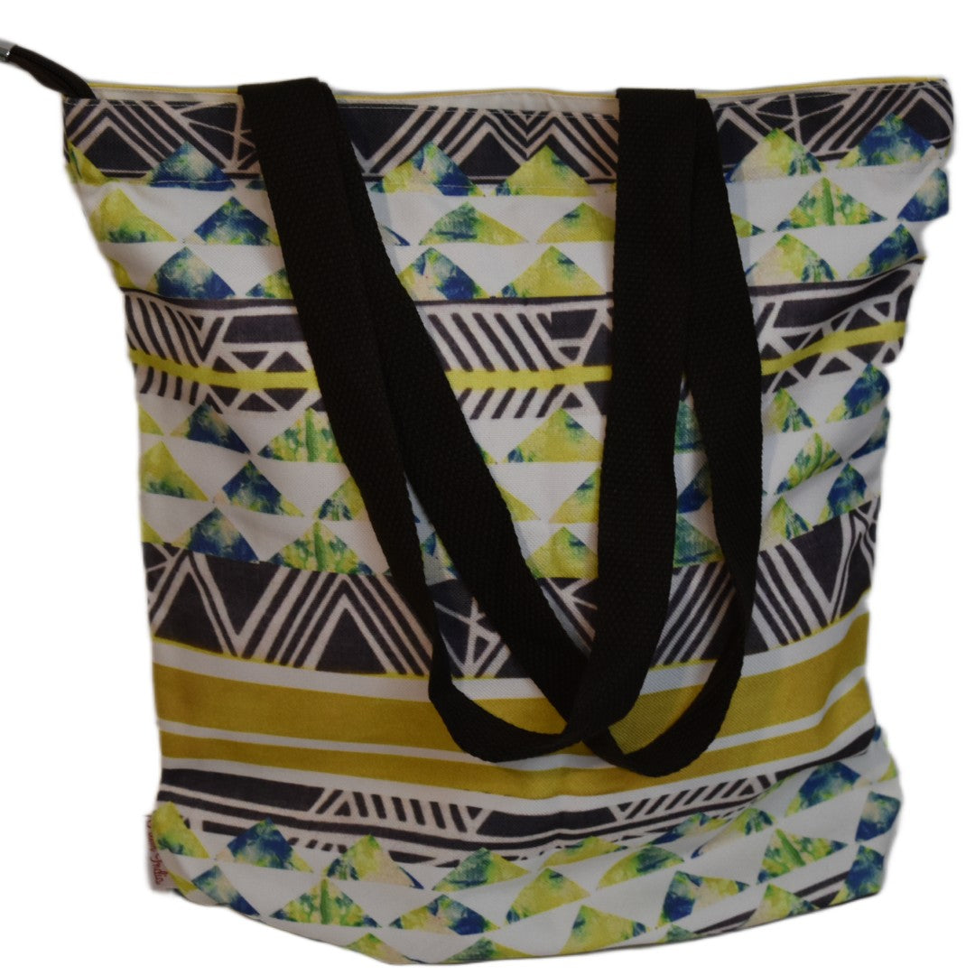 Geanta Tote din Canvas ceruit -Green Shades