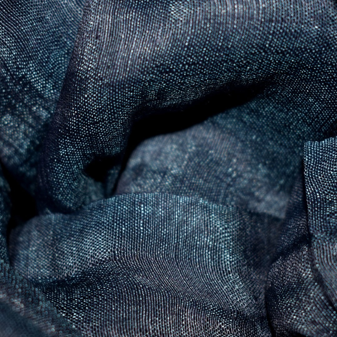 Eșarfă–Șal din Matase Naturala &In (LinenSilk) - Navy Bleumarin - Cod: LinenSilk1