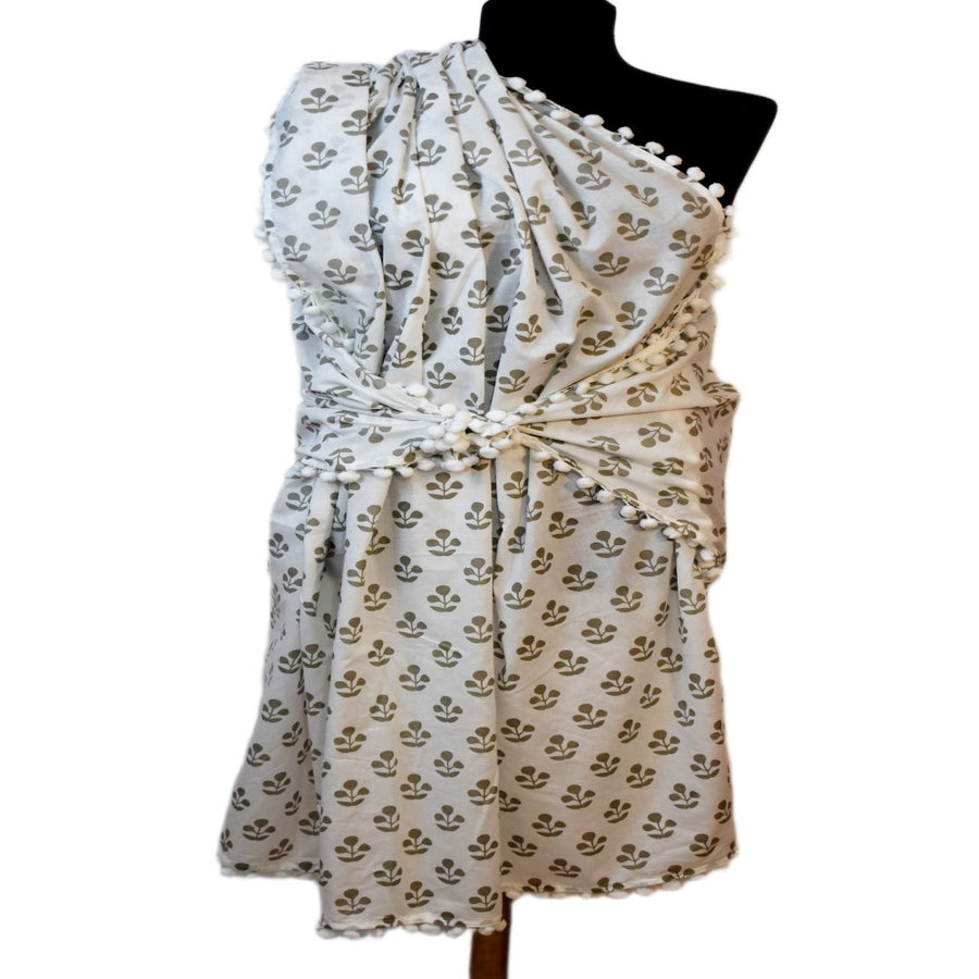 Pareo/ Sarong/ Esarfa de Plaja - 100% Bumbac cu Handblock printing -> Cod: Mulmul Cotton1