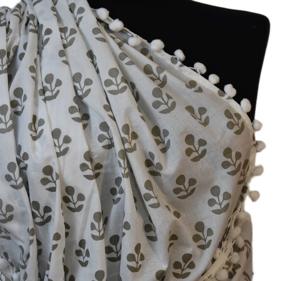 Pareo/ Sarong/ Esarfa de Plaja - 100% Bumbac cu Handblock printing -> Cod: Mulmul Cotton1