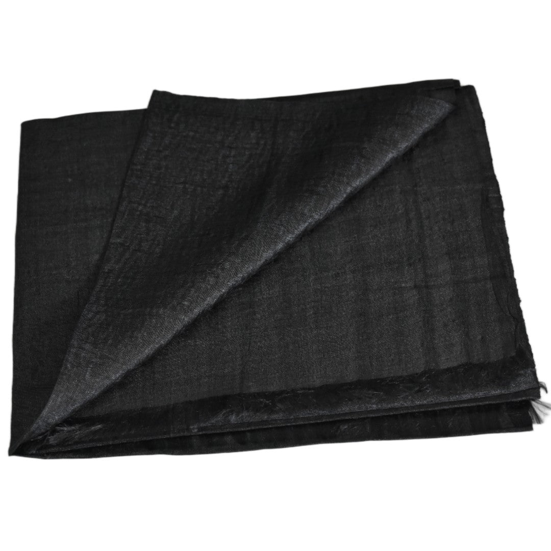 Eșarfă–Șal din Matase Naturala ERI & In (LinenSilk) - Negru - > Cod: LinenSilk2