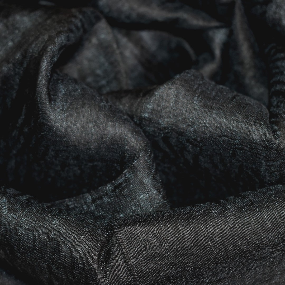 Eșarfă–Șal din Matase Naturala ERI & In (LinenSilk) - Negru - > Cod: LinenSilk2