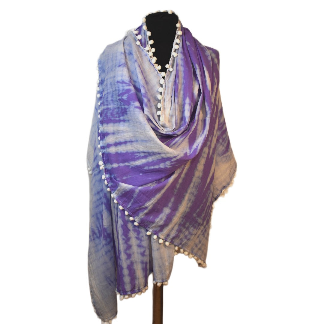 Pareo/ Sarong/ Esarfa de Plaja - 100% Bumbac (Mulmul Cotton) Shibori Tie-dye -> Cod: Mulmul Cotton2