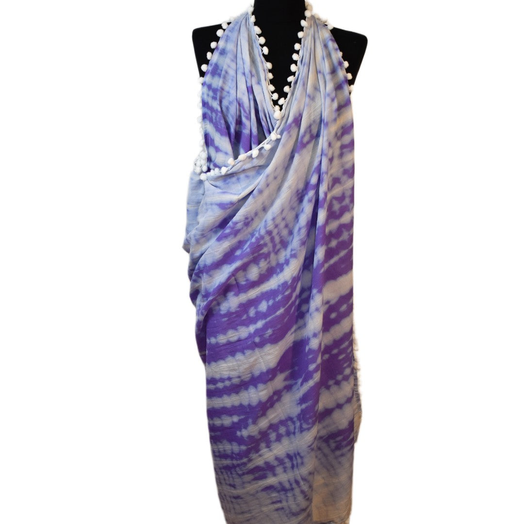 Pareo/ Sarong/ Esarfa de Plaja - 100% Bumbac (Mulmul Cotton) Shibori Tie-dye -> Cod: Mulmul Cotton2