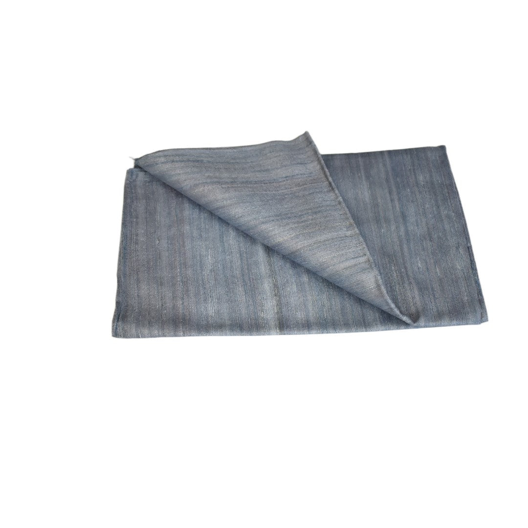 Sal tesut manual din 100% Matase Naturala Organica - Ghicha Tassar/Tussar Silk - Blue Gray-> Cod: BGHICHA2(.)