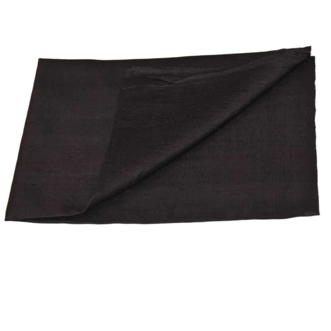 Esarfa-Sal din Matase Naturala Dupioni Raw Silk - Negru  -> Cod: DupionPureSilk7