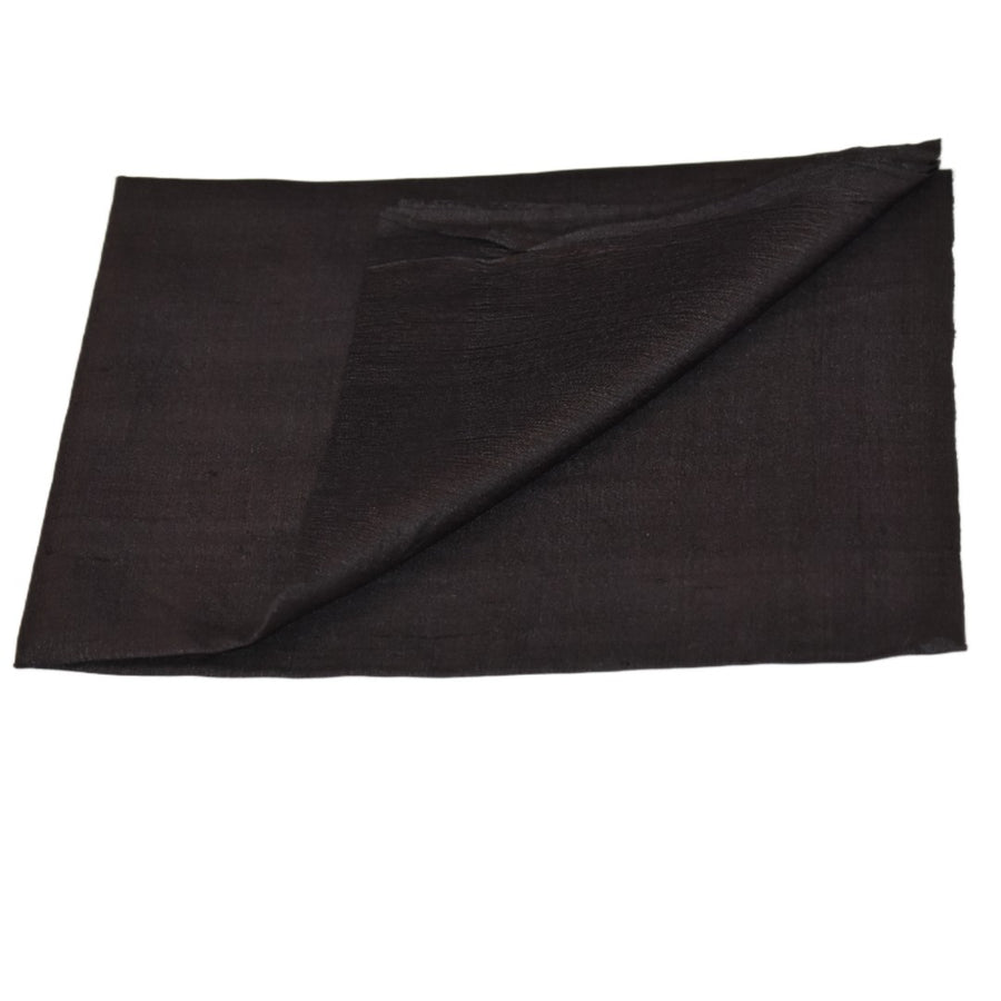 Esarfa-Sal din Matase Naturala Dupioni Raw Silk - Negru  -> Cod: DupionPureSilk7