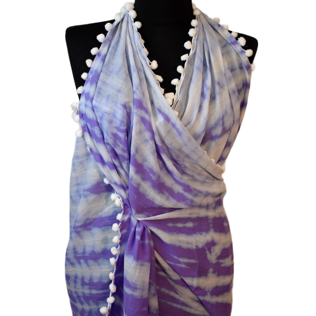Pareo/ Sarong/ Esarfa de Plaja - 100% Bumbac (Mulmul Cotton) Shibori Tie-dye -> Cod: Mulmul Cotton2