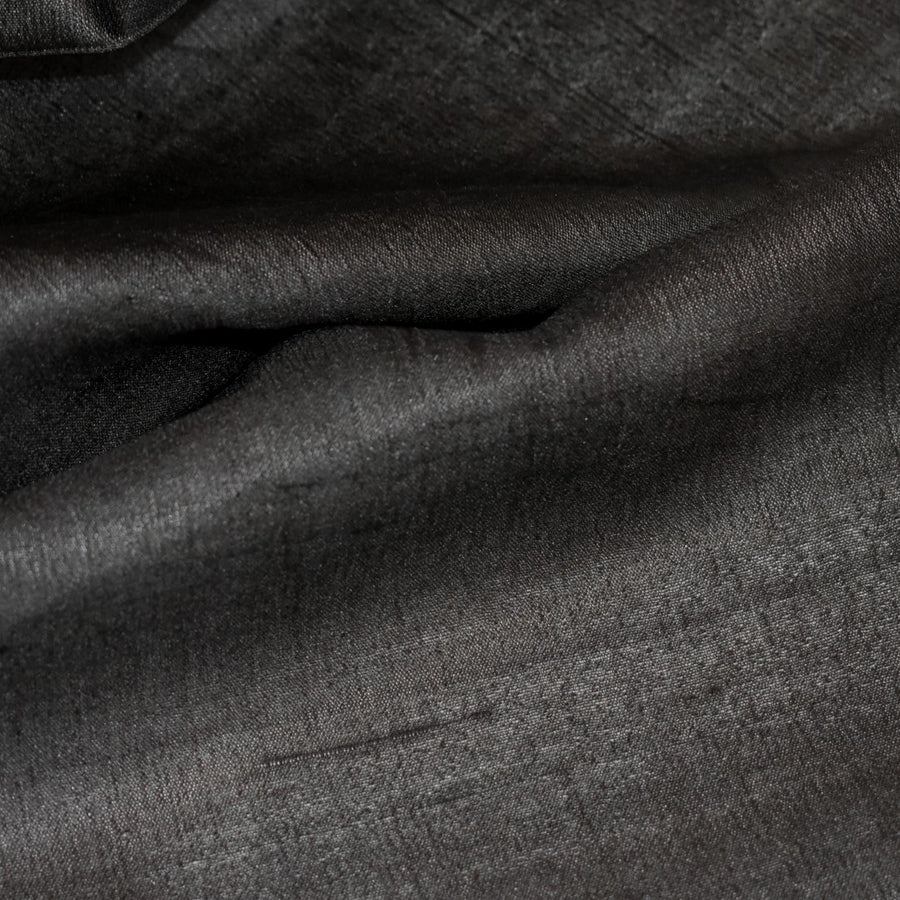 Esarfa-Sal din Matase Naturala Dupioni Raw Silk - Negru  -> Cod: DupionPureSilk7