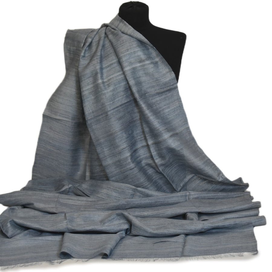Sal tesut manual din 100% Matase Naturala Organica - Ghicha Tassar/Tussar Silk - Blue Gray-> Cod: BGHICHA2(.)