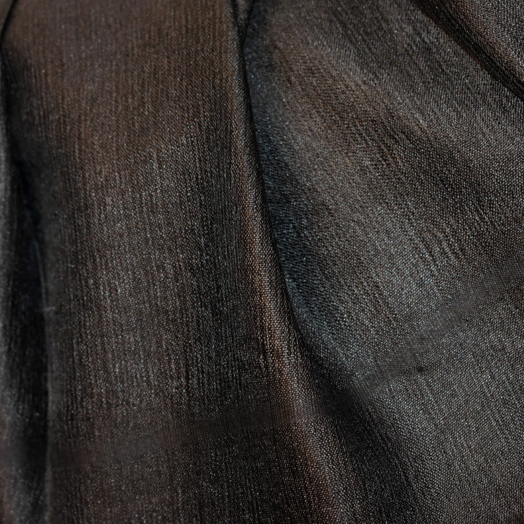 Esarfa-Sal din Matase Naturala Dupioni Raw Silk - Negru  -> Cod: DupionPureSilk7