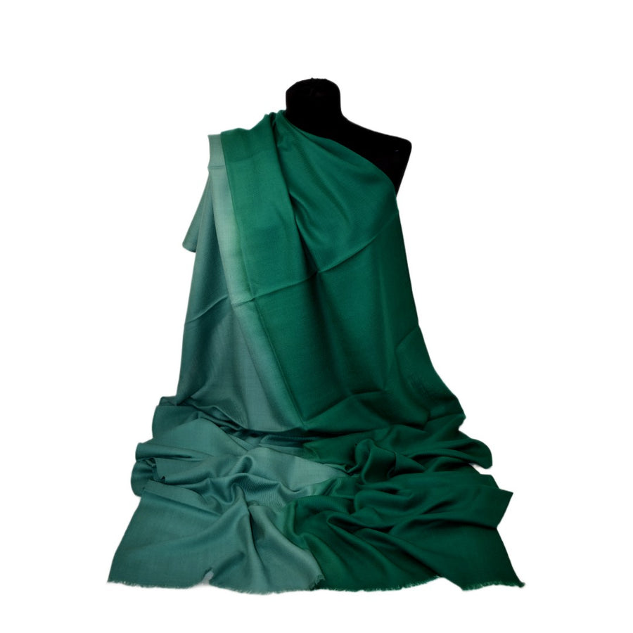 Esarfa Sal Casmir si Matase Naturala - Ombre 2 nuante de Verde Smarald & Blueverde -> Cod: CASMIRSILK14