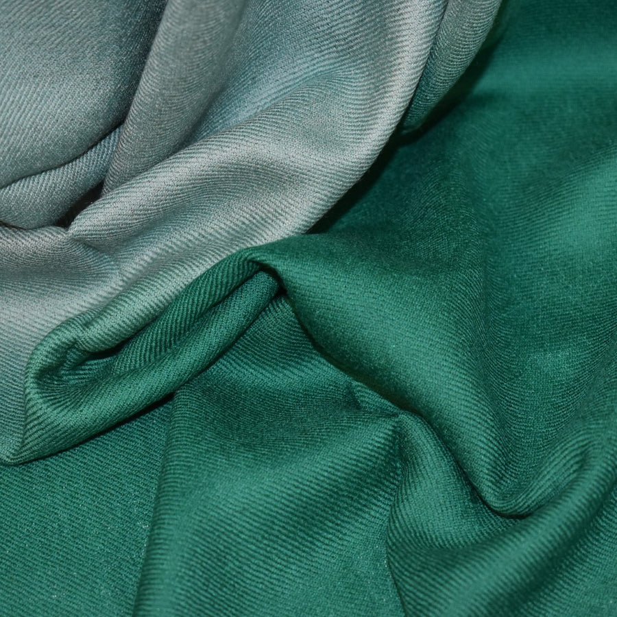 Esarfa Sal Casmir si Matase Naturala - Ombre 2 nuante de Verde Smarald & Blueverde -> Cod: CASMIRSILK14