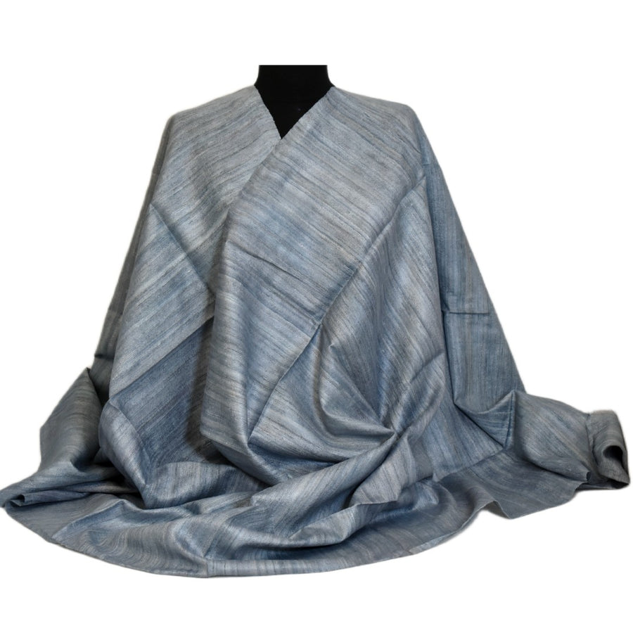 Sal tesut manual din 100% Matase Naturala Organica - Ghicha Tassar/Tussar Silk - Blue Gray-> Cod: BGHICHA2(.)