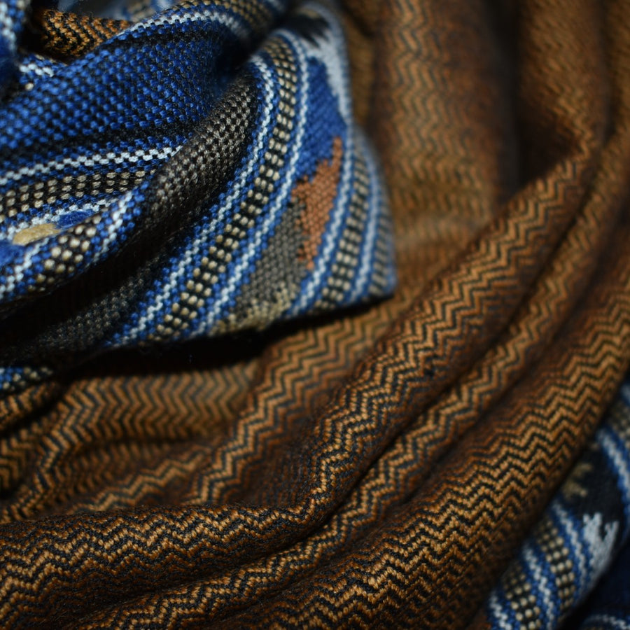 NOU! Sal Premium din Lana Merino-Ciocolatiu/Bleu - Cod: SalMerino11