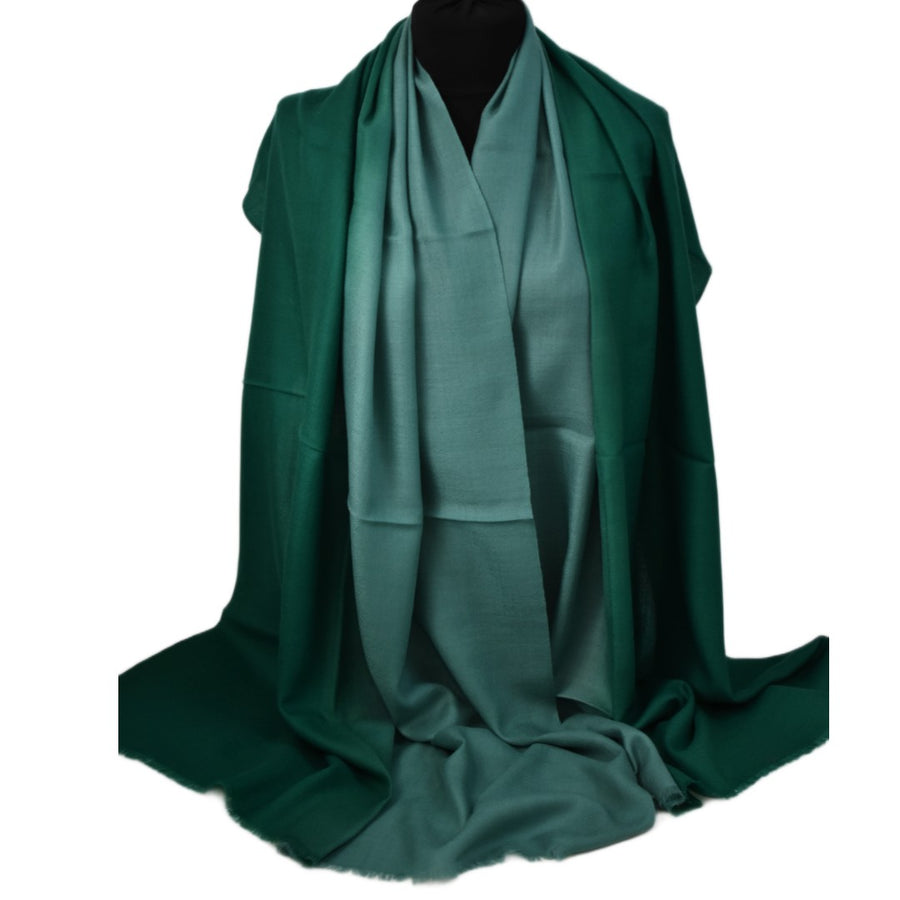 Esarfa Sal Casmir si Matase Naturala - Ombre 2 nuante de Verde Smarald & Blueverde -> Cod: CASMIRSILK14