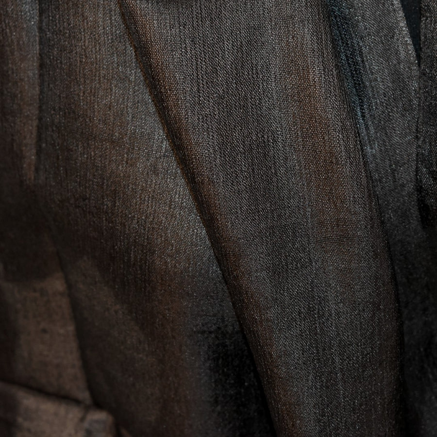 Esarfa-Sal din Matase Naturala Dupioni Raw Silk - Negru  -> Cod: DupionPureSilk7