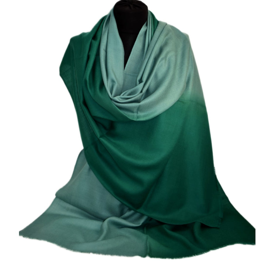 Esarfa Sal Casmir si Matase Naturala - Ombre 2 nuante de Verde Smarald & Blueverde -> Cod: CASMIRSILK14