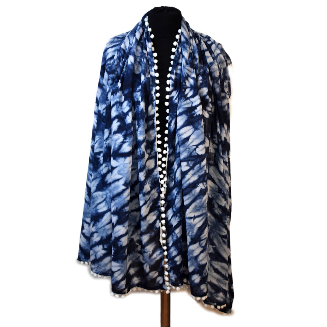 Pareo/ Sarong/ Esarfa de Plaja - 100% Bumbac (Mulmul Cotton) Shibori Tie-dye -> Cod: Mulmul Cotton4