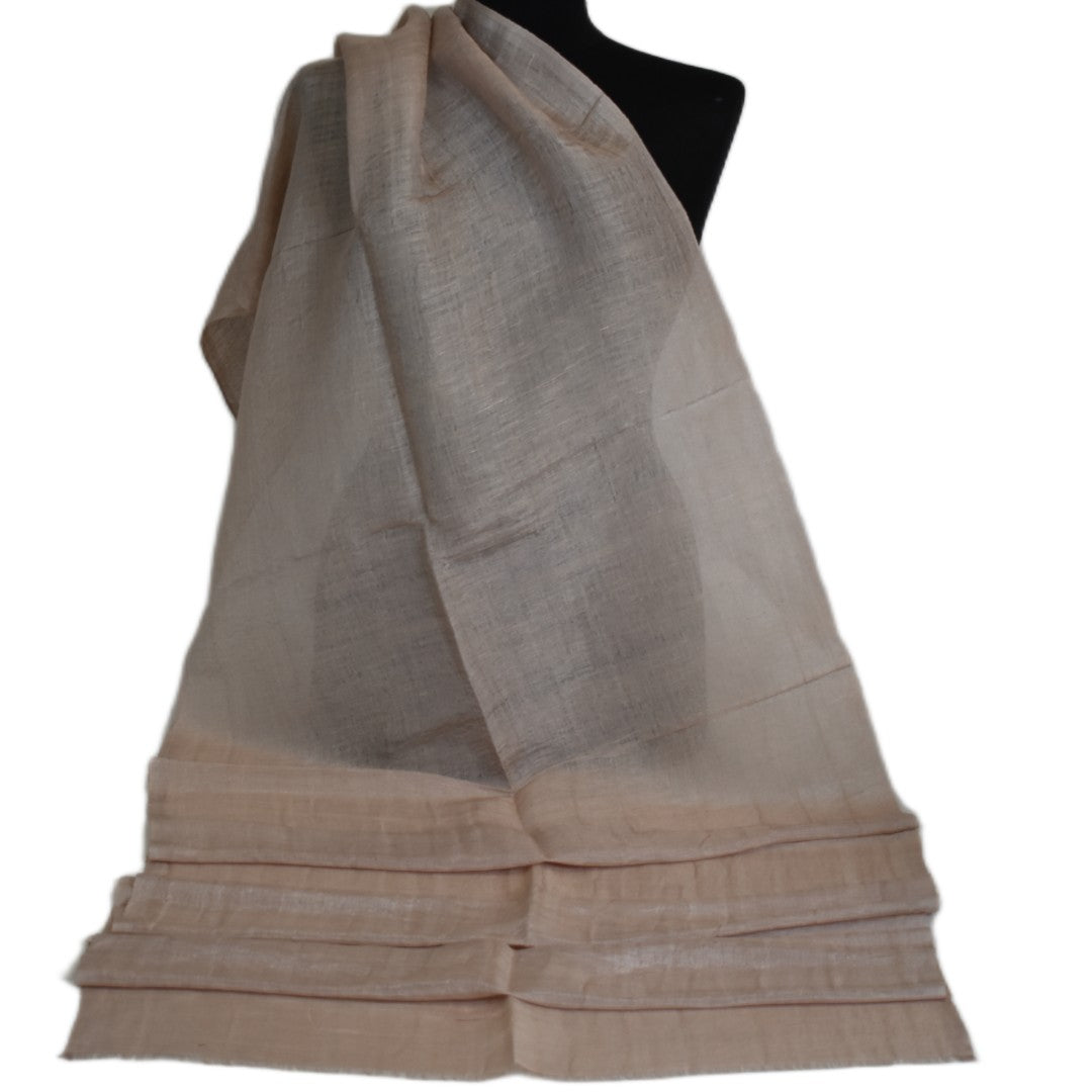 Eșarfă–Șal din Matase Naturala ERI & In (LinenSilk) - Nude Bej - > Cod: LinenSilk3