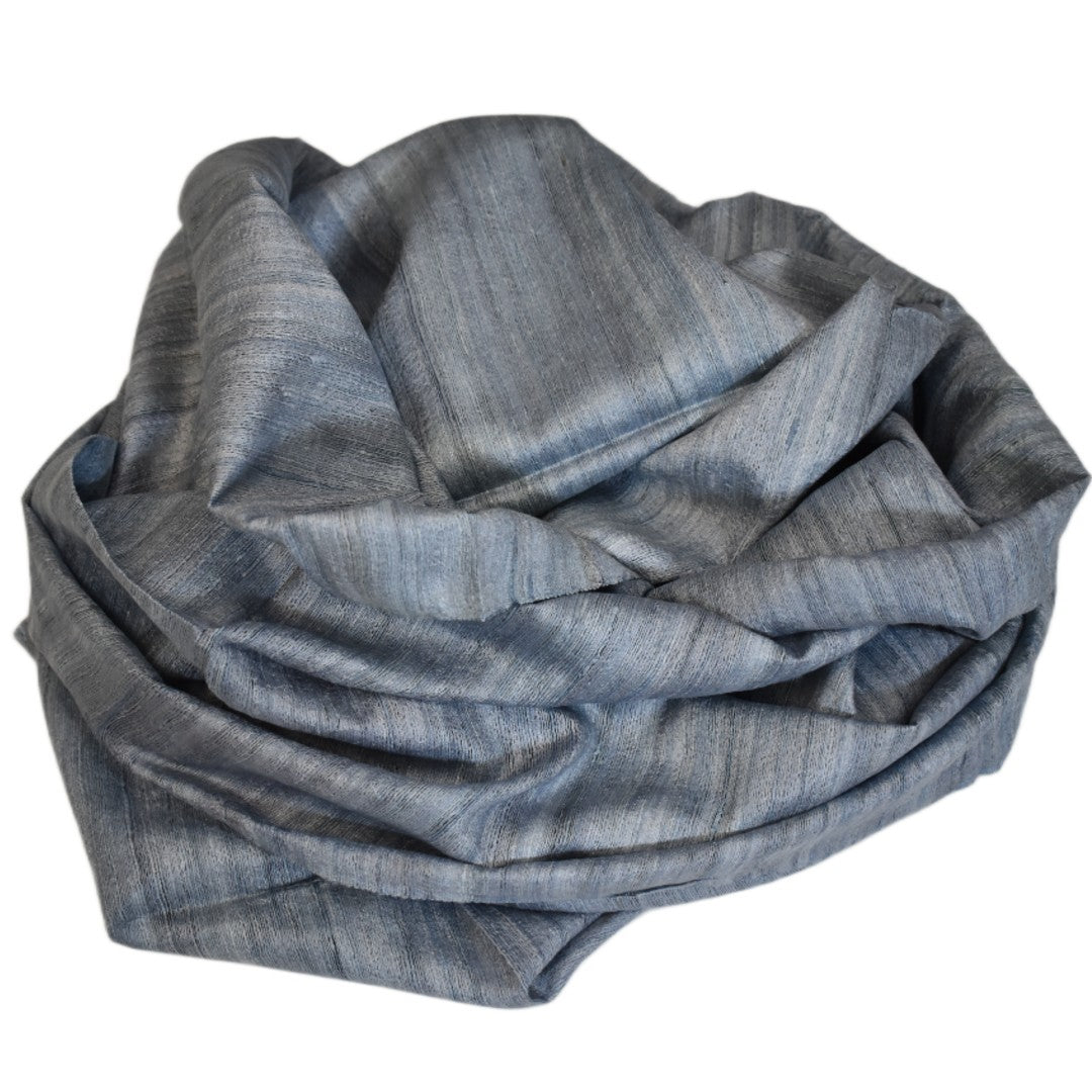 Sal tesut manual din 100% Matase Naturala Organica - Ghicha Tassar/Tussar Silk - Blue Gray-> Cod: BGHICHA2(.)