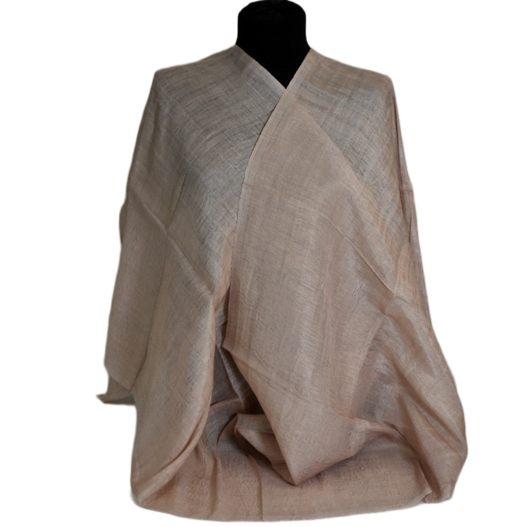 Eșarfă–Șal din Matase Naturala ERI & In (LinenSilk) - Nude Bej - > Cod: LinenSilk3