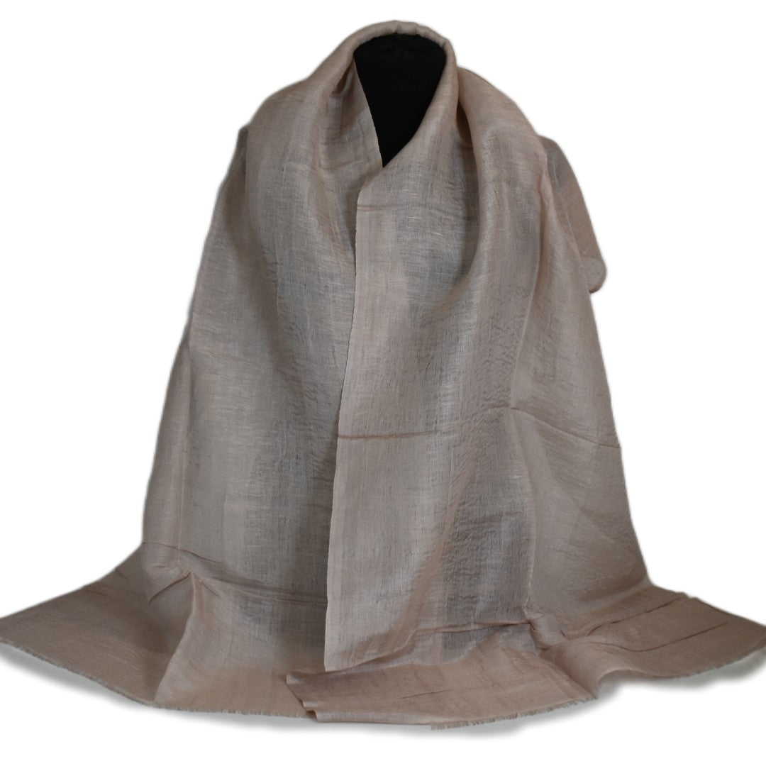 Eșarfă–Șal din Matase Naturala ERI & In (LinenSilk) - Nude Bej - > Cod: LinenSilk3