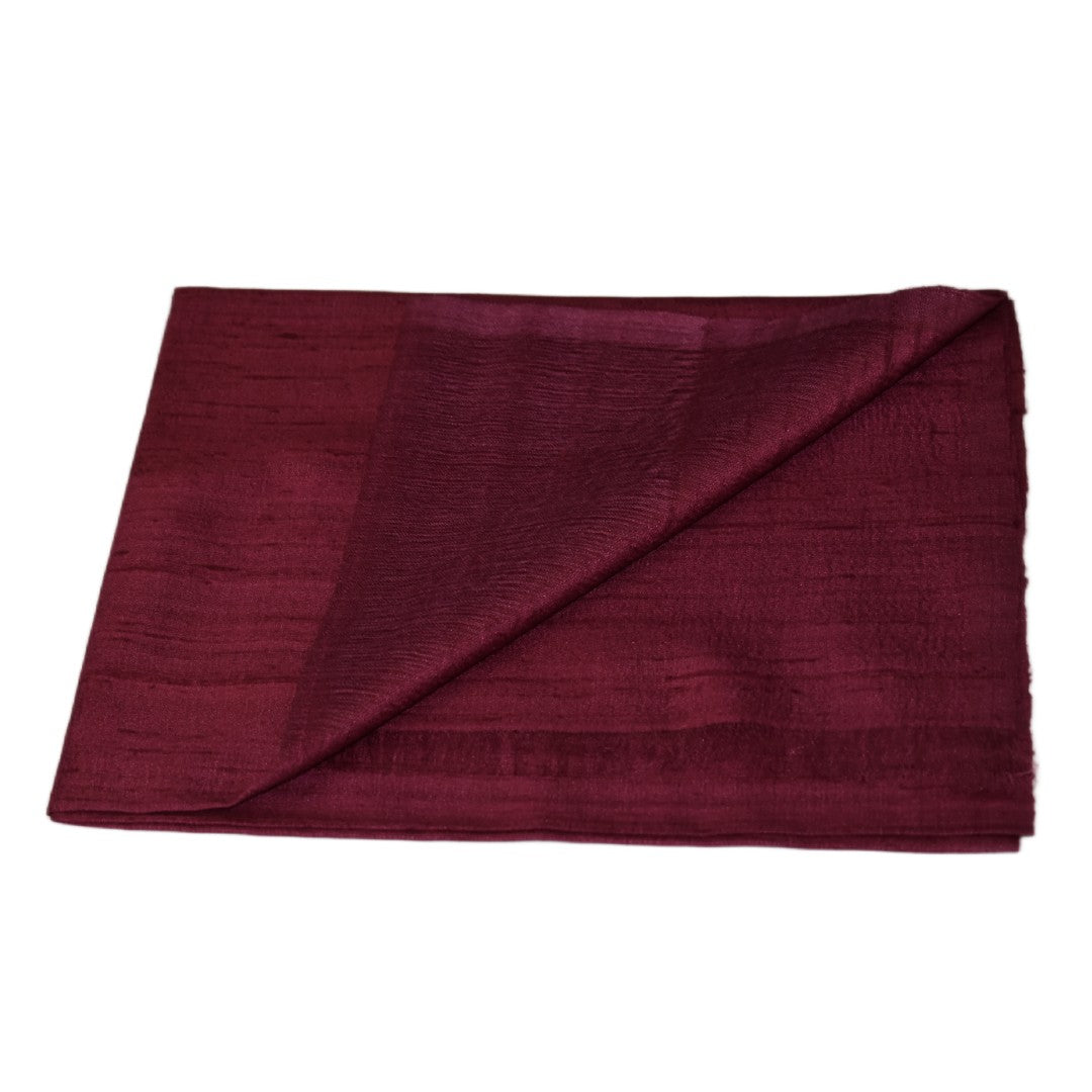 Esarfa-Sal din Matase Naturala Dupioni Raw Silk - Wine Magenta Shade -> Cod: DupioniPureSilk6