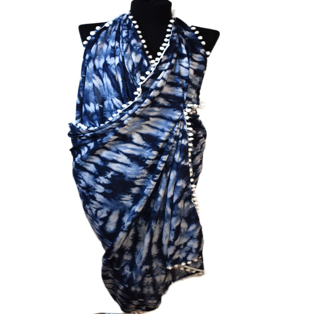 Pareo/ Sarong/ Esarfa de Plaja - 100% Bumbac (Mulmul Cotton) Shibori Tie-dye -> Cod: Mulmul Cotton4